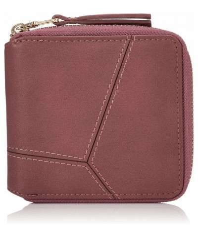 Women's Round Zipper Bifold Compact Wallet Without Coin Purse Pink/ $17.86 Wallets