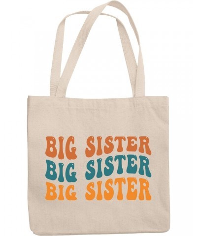 Big Sister, Name for Elder Sisters or Female Siblings, Groovy Retro Wavy Text Merch Gift, 12oz Canvas Tote Bag $14.57 Totes