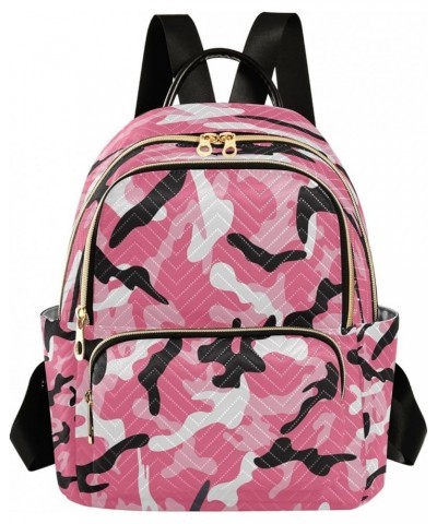 Black Pink Camouflage Camo Women Backpack Purse Ladies Fashion Shoulder Bag Daypack Travel Bag 10L Medium $19.24 Backpacks