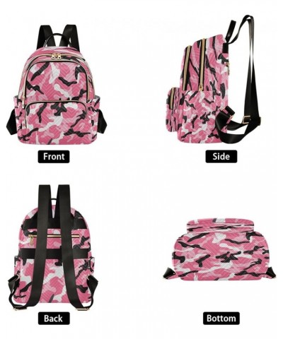 Black Pink Camouflage Camo Women Backpack Purse Ladies Fashion Shoulder Bag Daypack Travel Bag 10L Medium $19.24 Backpacks