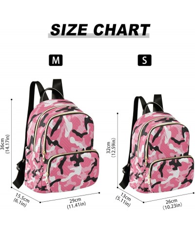 Black Pink Camouflage Camo Women Backpack Purse Ladies Fashion Shoulder Bag Daypack Travel Bag 10L Medium $19.24 Backpacks