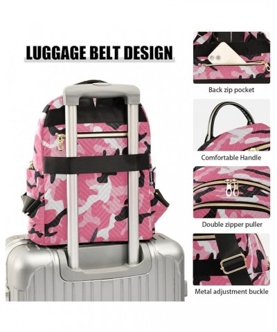 Black Pink Camouflage Camo Women Backpack Purse Ladies Fashion Shoulder Bag Daypack Travel Bag 10L Medium $19.24 Backpacks