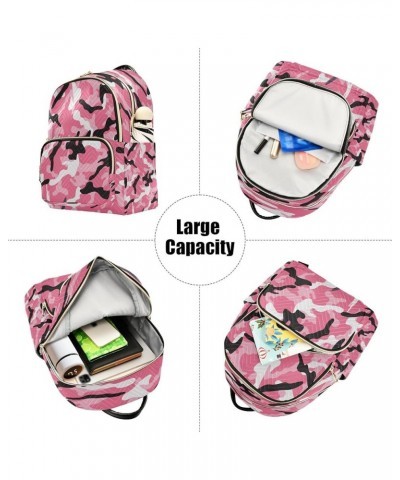 Black Pink Camouflage Camo Women Backpack Purse Ladies Fashion Shoulder Bag Daypack Travel Bag 10L Medium $19.24 Backpacks