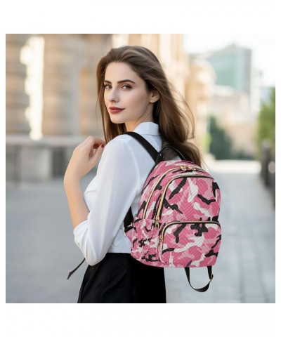 Black Pink Camouflage Camo Women Backpack Purse Ladies Fashion Shoulder Bag Daypack Travel Bag 10L Medium $19.24 Backpacks