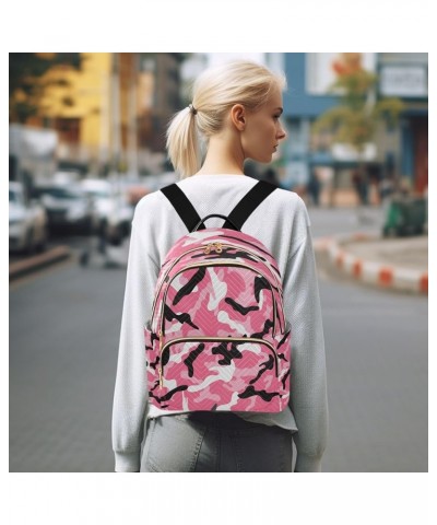 Black Pink Camouflage Camo Women Backpack Purse Ladies Fashion Shoulder Bag Daypack Travel Bag 10L Medium $19.24 Backpacks