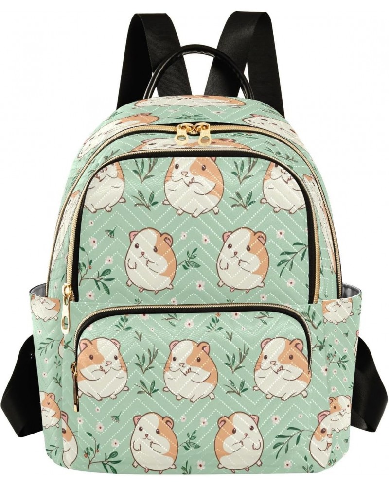 Cartoon Hamster Leaves Women Backpack Purse Ladies Fashion Designer Shoulder Bag Travel Bag $13.77 Backpacks