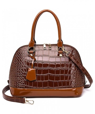 Satchel Handbag for Women Large Capacity Shoulder Bag Multifunctional Crossbody Bag Handbag Dome Clutch Bag Brown $34.97 Totes