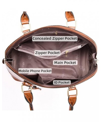 Satchel Handbag for Women Large Capacity Shoulder Bag Multifunctional Crossbody Bag Handbag Dome Clutch Bag Brown $34.97 Totes