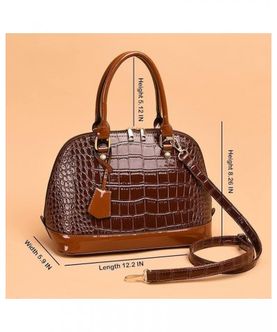 Satchel Handbag for Women Large Capacity Shoulder Bag Multifunctional Crossbody Bag Handbag Dome Clutch Bag Brown $34.97 Totes