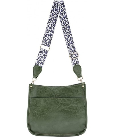 Fashion Shoulder Bag Purse with Adjustable Strap Women Leopard Guitar Strap Crossbody Bag Solid Color Leather Purse Green $11...