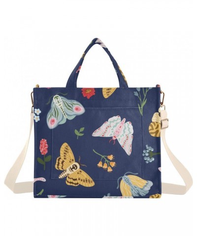 Summer Butterflies Moth Corduroy Handbag - Fashionable, Unique, and Versatile Shoulder Bag Beige straps $18.29 Shoulder Bags