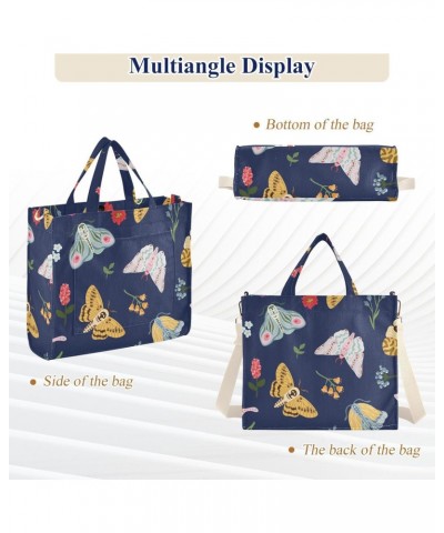 Summer Butterflies Moth Corduroy Handbag - Fashionable, Unique, and Versatile Shoulder Bag Beige straps $18.29 Shoulder Bags