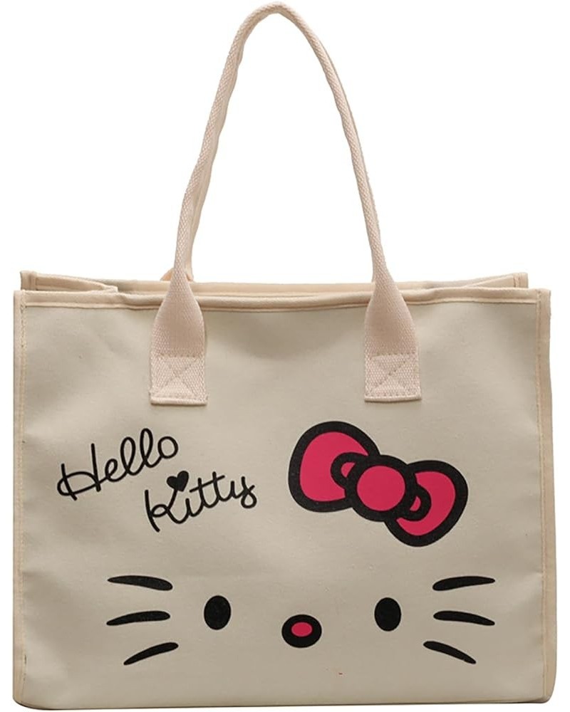 Cute Kitty Cat Tote Bag, Canvas Shopping Bag Tote Purse Shoulde Bag for Grocery Birthday Gift B_whitw $19.23 Totes