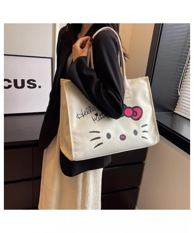 Cute Kitty Cat Tote Bag, Canvas Shopping Bag Tote Purse Shoulde Bag for Grocery Birthday Gift B_whitw $19.23 Totes