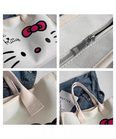 Cute Kitty Cat Tote Bag, Canvas Shopping Bag Tote Purse Shoulde Bag for Grocery Birthday Gift B_whitw $19.23 Totes