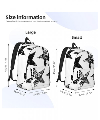 Star Print Lightweight Travel Canvas Backpack Casual Daypack For Men Women Work, Sports, Beach Black Small $25.47 Backpacks