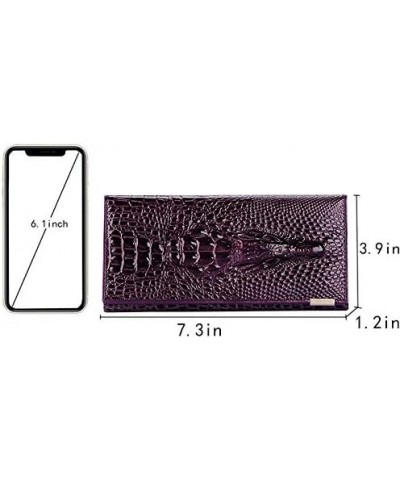 Women Long Envelope Wallet Handbag Purse Fashion Designer Card Holder Gradient Color Organize Bag (1190 Khaki) 1190 Purple $1...