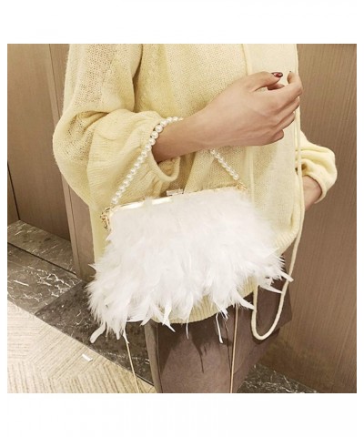 Evening Purse with Pearl Strap Chain Clutch Bags Crossbody Bag for Women Girl Ladies (White) $21.34 Evening Bags