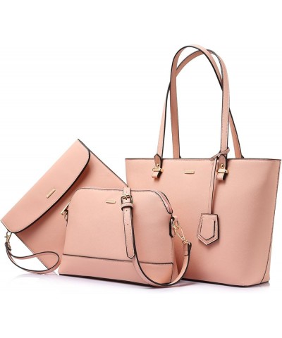 Purses and Handbags for Women Fashion Tote Bags Shoulder Bag Top Handle Satchel Bags 3pcs-chic Pink $20.64 Totes