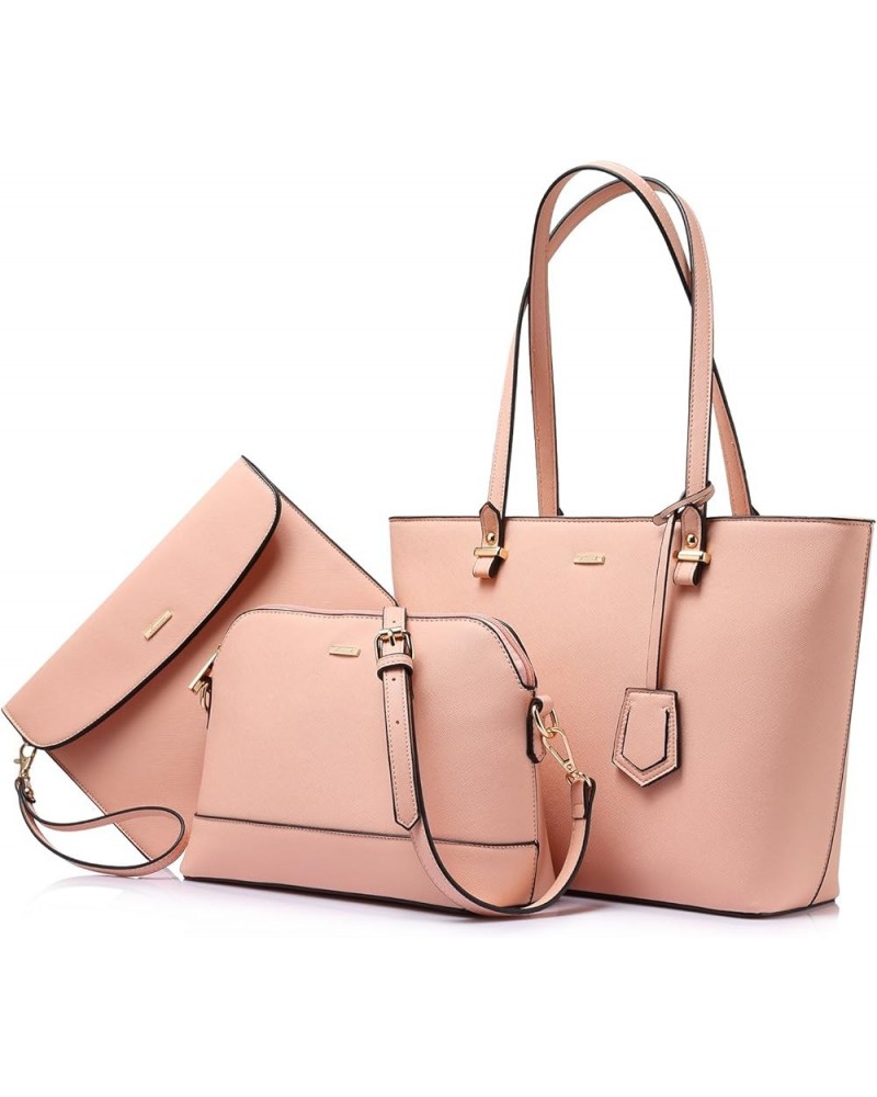 Purses and Handbags for Women Fashion Tote Bags Shoulder Bag Top Handle Satchel Bags 3pcs-chic Pink $20.64 Totes