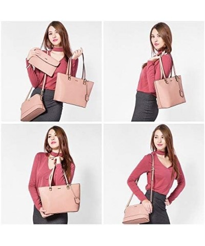 Purses and Handbags for Women Fashion Tote Bags Shoulder Bag Top Handle Satchel Bags 3pcs-chic Pink $20.64 Totes