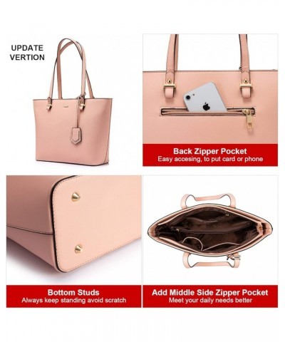 Purses and Handbags for Women Fashion Tote Bags Shoulder Bag Top Handle Satchel Bags 3pcs-chic Pink $20.64 Totes