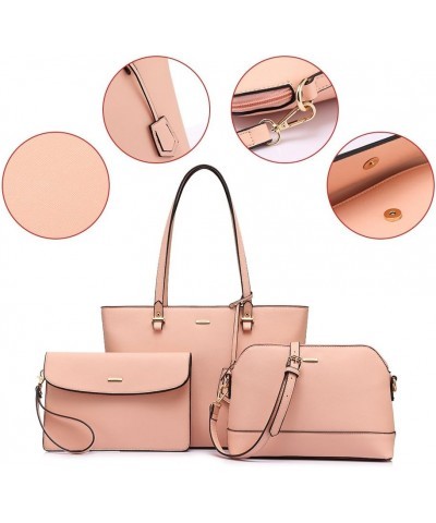 Purses and Handbags for Women Fashion Tote Bags Shoulder Bag Top Handle Satchel Bags 3pcs-chic Pink $20.64 Totes