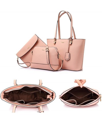 Purses and Handbags for Women Fashion Tote Bags Shoulder Bag Top Handle Satchel Bags 3pcs-chic Pink $20.64 Totes