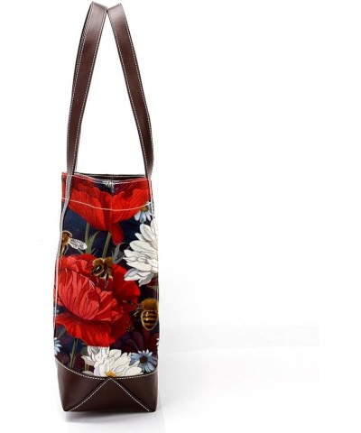 Tote Bags, Large Tote Bag, Women's Tote Handbags, Vintage Daisy Corn Poppy Pastorable Flower, Womens Tote Bag Design 6474 $23...