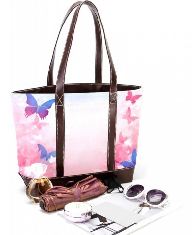 The Tote Bag For Women,Tote Bag With Zipper,Canvas Tote Bag,Butterfly Pattern Flowers Handbags $25.67 Totes