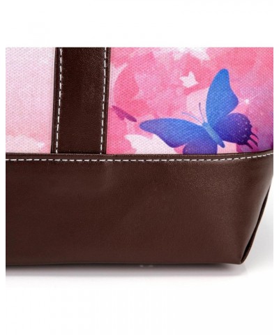 The Tote Bag For Women,Tote Bag With Zipper,Canvas Tote Bag,Butterfly Pattern Flowers Handbags $25.67 Totes