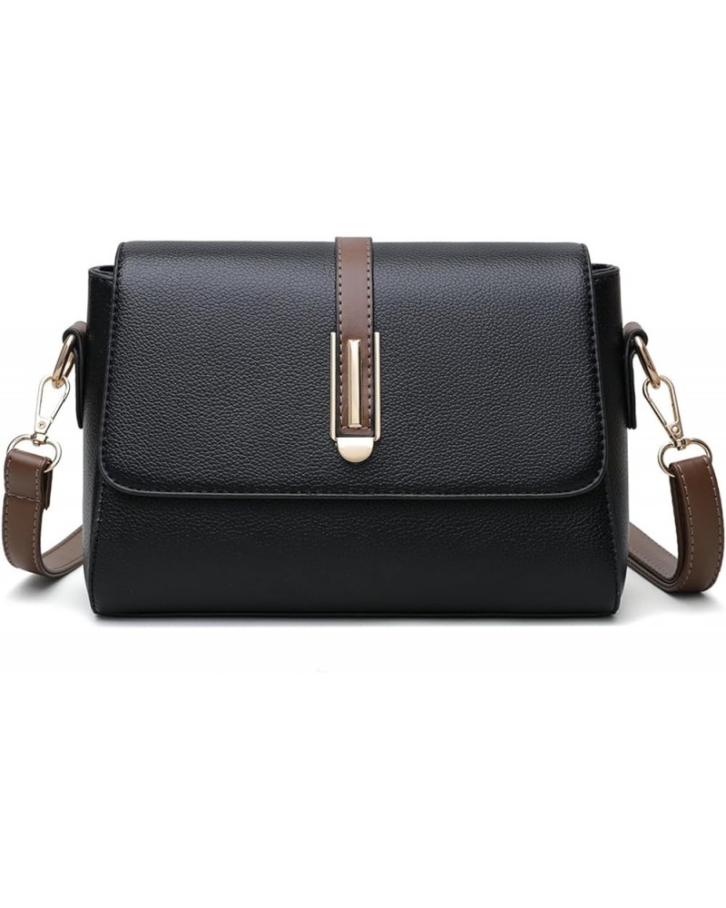 PU Leather Shoulder Bag Soft Multi Functional Large Capacity Women Purse Shoulder Bag for Wandering Shopping Black $10.85 Sho...