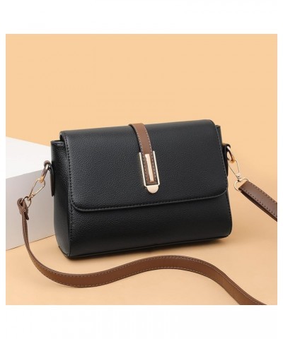 PU Leather Shoulder Bag Soft Multi Functional Large Capacity Women Purse Shoulder Bag for Wandering Shopping Black $10.85 Sho...