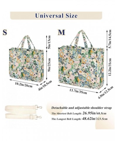 Corduroy Tote Bag for Women, Bright Floral Tote Bag Crossbody Hobo Handbag Shoulder Bag for Work Travel Pattern 166 $12.30 Totes