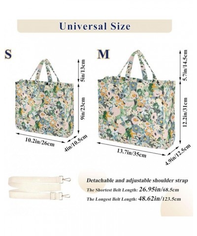 Corduroy Tote Bag for Women, Bright Floral Tote Bag Crossbody Hobo Handbag Shoulder Bag for Work Travel Pattern 166 $12.30 Totes