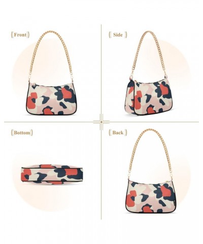 Crossbody Bags for Women Shoulder Purse Flower Leopard Pattern Handbags Stylish Clutch Purse with Chain Strap $12.60 Totes