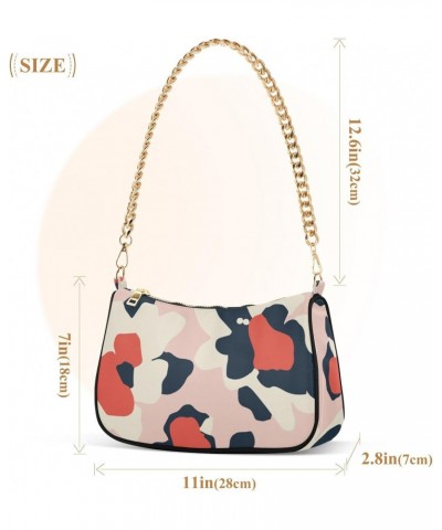 Crossbody Bags for Women Shoulder Purse Flower Leopard Pattern Handbags Stylish Clutch Purse with Chain Strap $12.60 Totes