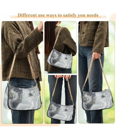 Marble Shoulder Bag for Women Clutch Shoulder Purse Chain Bag Women's Tote Hobo Handbags for Women Traveling Multi04 $15.00 S...