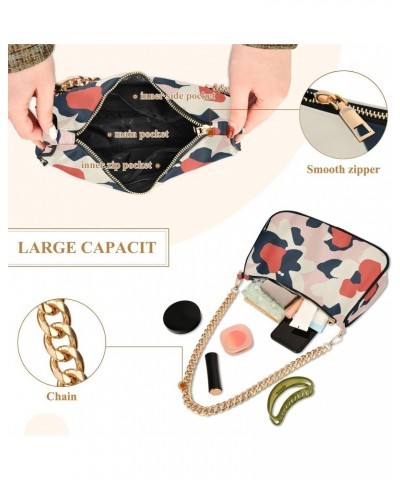 Crossbody Bags for Women Shoulder Purse Flower Leopard Pattern Handbags Stylish Clutch Purse with Chain Strap $12.60 Totes