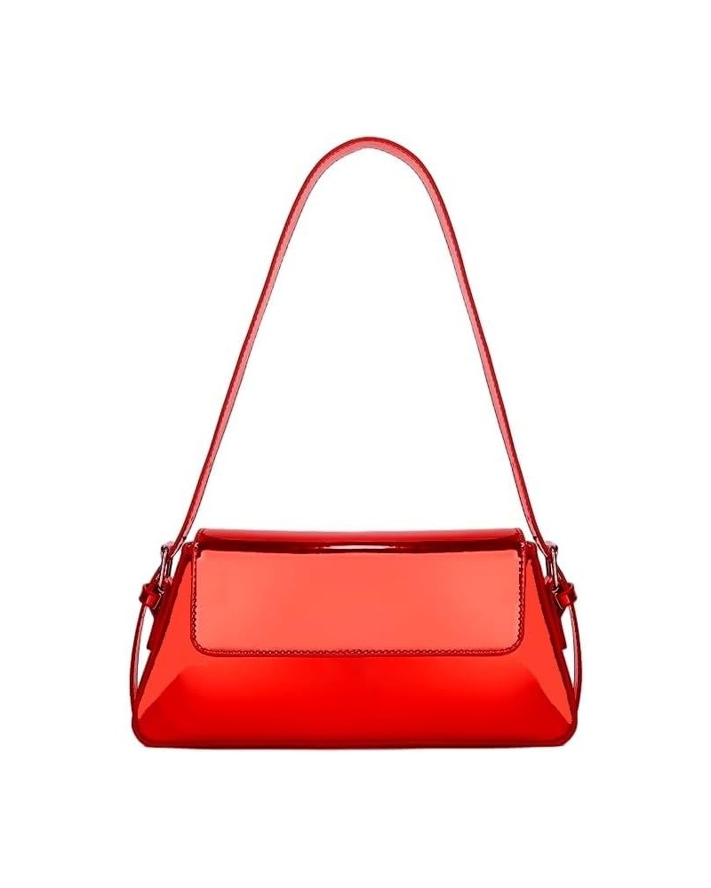 Metallic Evening Bag for Women Y2K Sliver Leather Shoulder Bags Sparkle Purse for Prom Wedding Party Red $12.76 Evening Bags