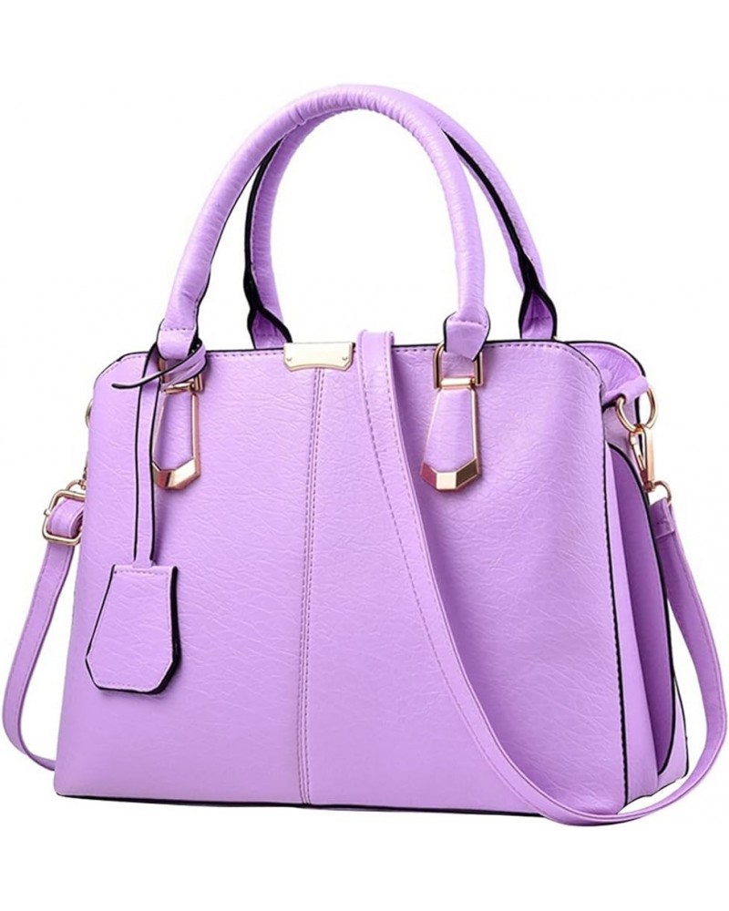 Women's Soft Faux Leather Tote Shoulder Bag New Women's Bag Simple Handbag Single Shoulder Large Bag Crossbody Bag Purple $11...