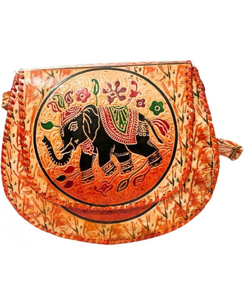 REONNDARLING Genuine Leather Multi Color Cross Body Bag With Elephant Print for Womens With Adjustable Strap, Multicolour $40...