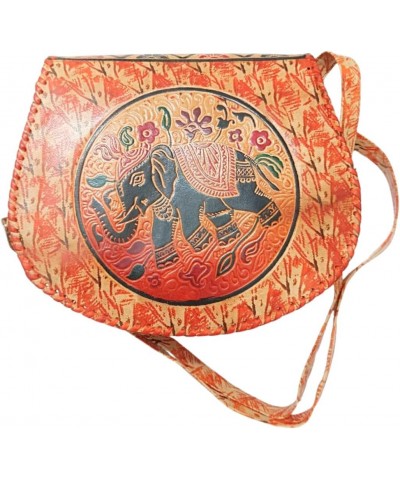 REONNDARLING Genuine Leather Multi Color Cross Body Bag With Elephant Print for Womens With Adjustable Strap, Multicolour $40...