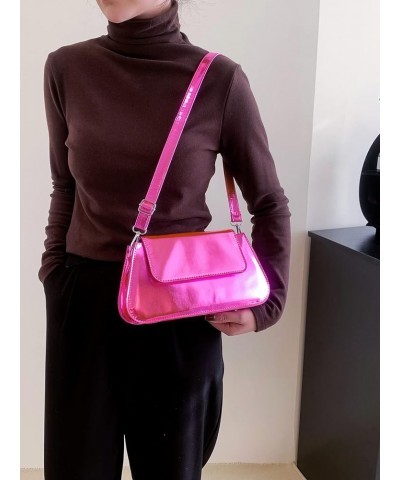 Women's Shoulder Purse Laser Bag Y2K Clutch Bag Chic Handbag Shoulder Bag A-pink $11.00 Shoulder Bags