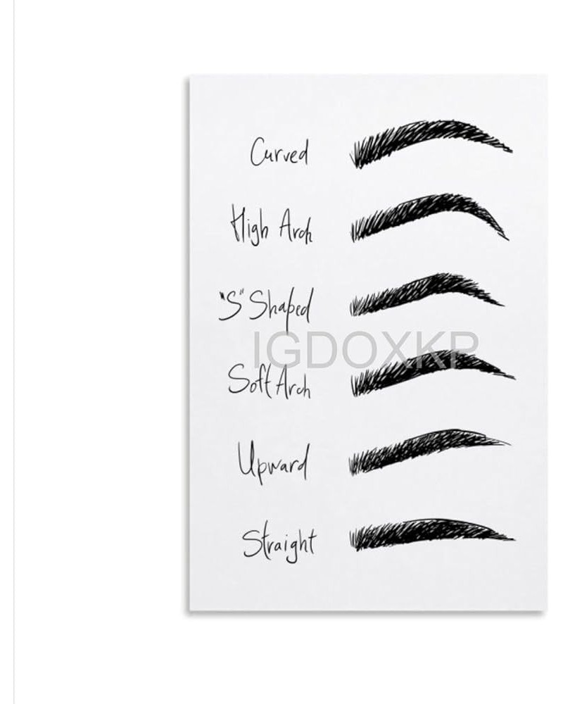 Eyebrow Beauty Poster Eyebrow Shape Guide Chart Poster Beauty Salon Art Aesthetic Poster (4) Canvas Poster Wall Art Decor Pri...