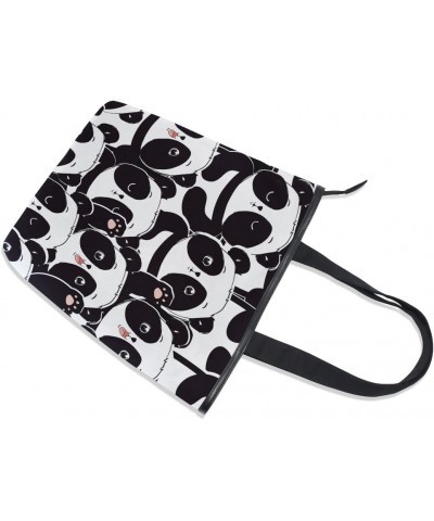 Tote Canvas Shoulder Bag Cute Panda Womens Handbag $12.47 Shoulder Bags