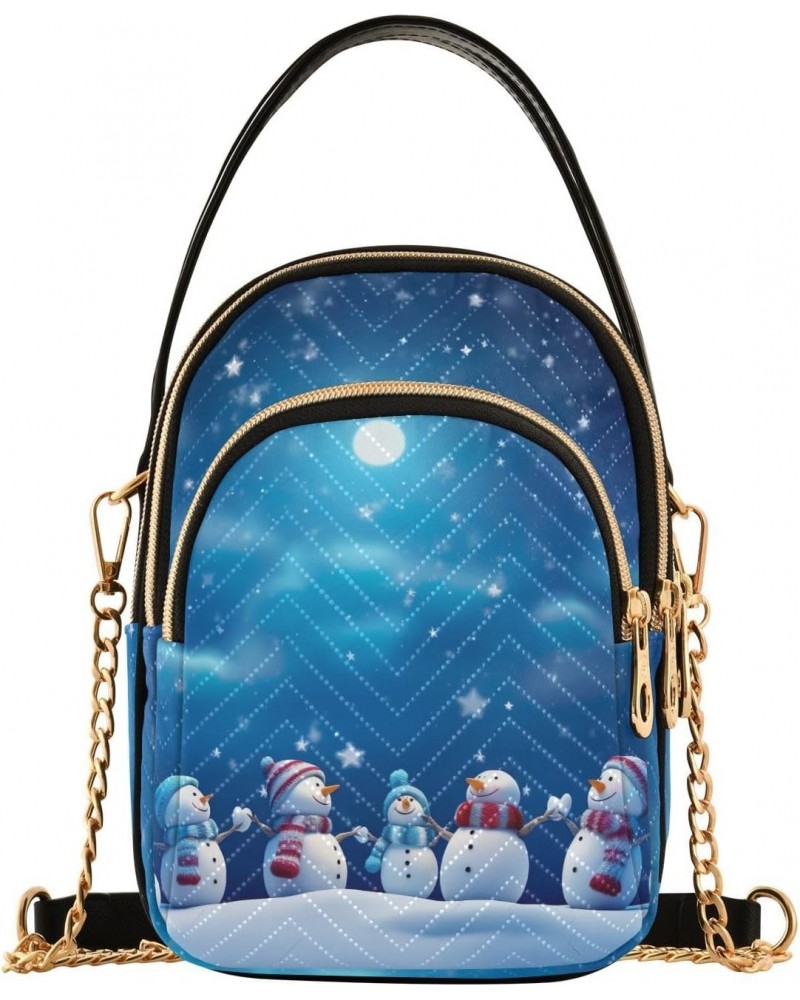 Christmas Winter Snowmen Moon Crossbody Bags for Women Crossbody Purse Bag Hand Bags with Chain Strap for Women Gifts $11.96 ...