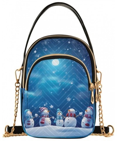 Christmas Winter Snowmen Moon Crossbody Bags for Women Crossbody Purse Bag Hand Bags with Chain Strap for Women Gifts $11.96 ...