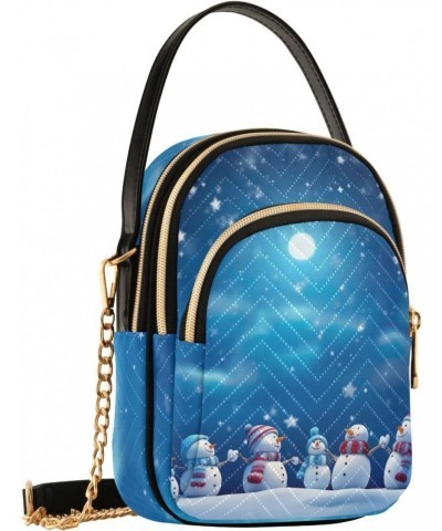 Christmas Winter Snowmen Moon Crossbody Bags for Women Crossbody Purse Bag Hand Bags with Chain Strap for Women Gifts $11.96 ...