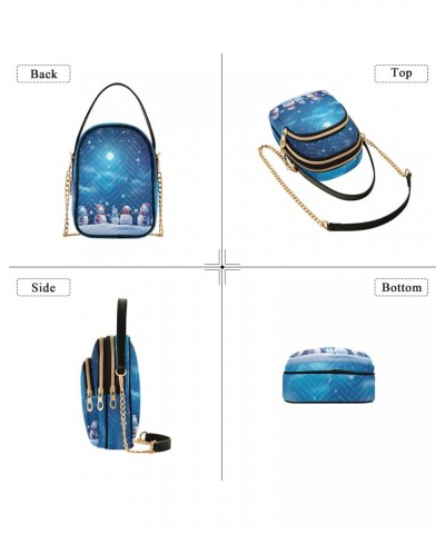 Christmas Winter Snowmen Moon Crossbody Bags for Women Crossbody Purse Bag Hand Bags with Chain Strap for Women Gifts $11.96 ...